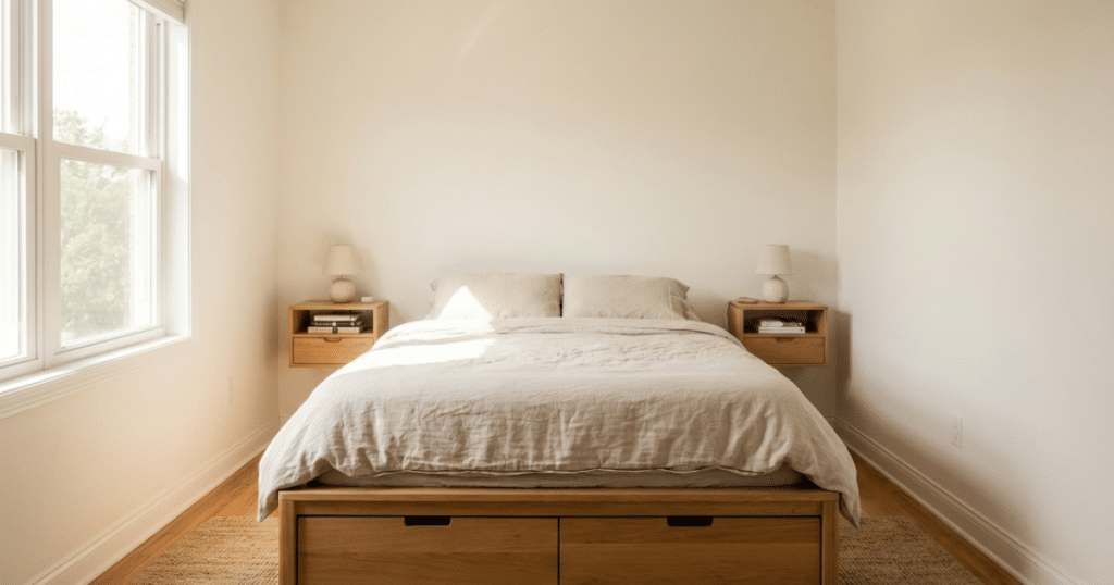 Small bedroom before and after final transformation reveal