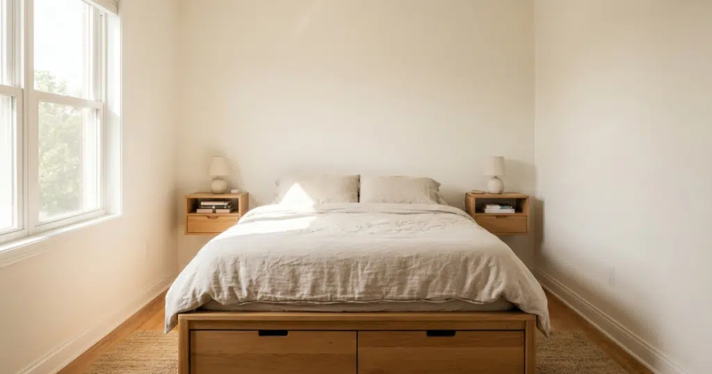 Small bedroom before and after final transformation reveal