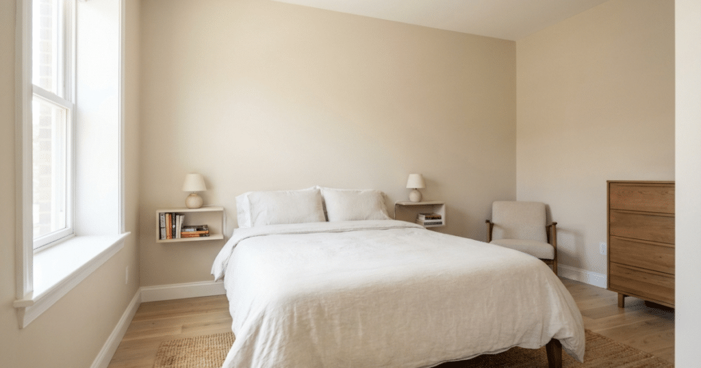 Small bedroom layout improvement during makeover process