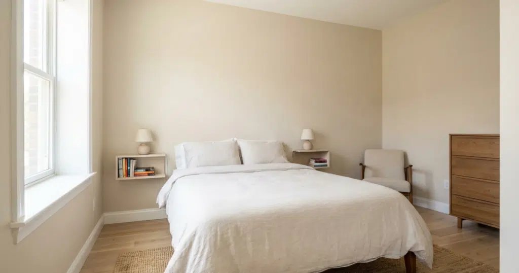 Small bedroom layout improvement during makeover process