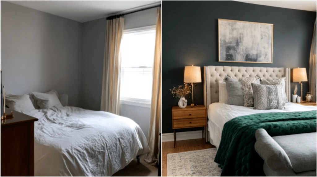Dark Bedroom to Light Space Before and After