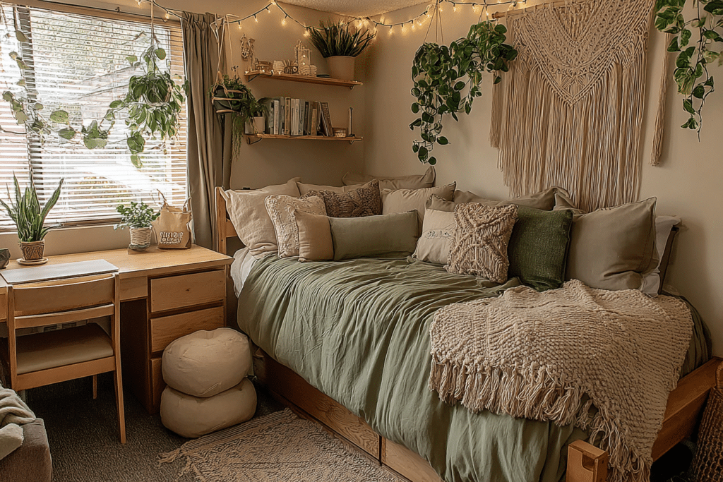 Earthy College Dorm Room