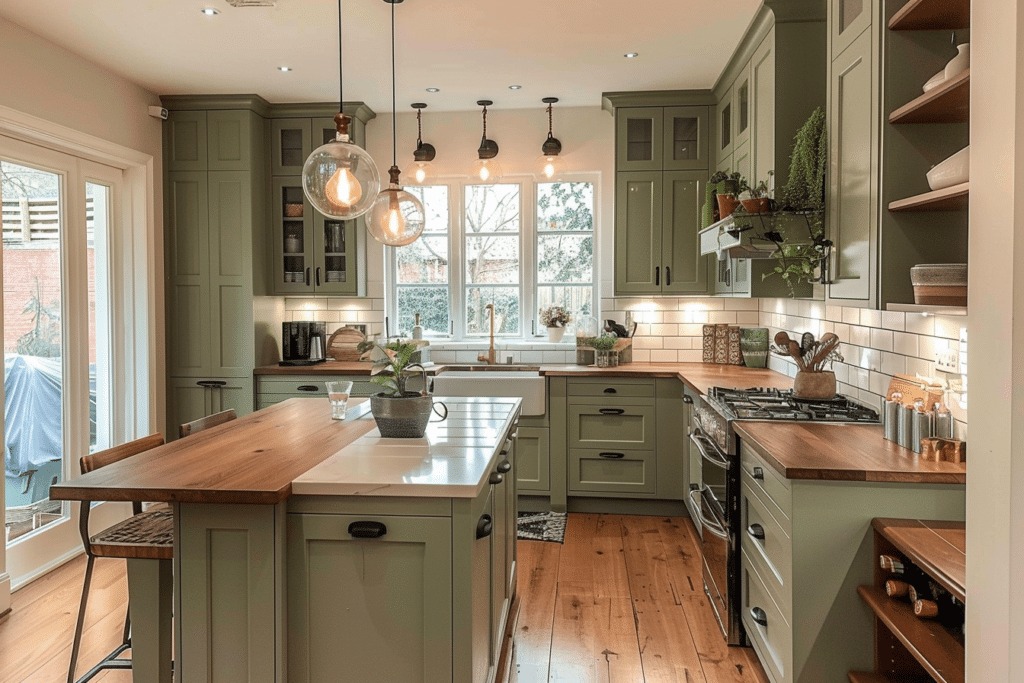 Sage GreenKitchen Cabinets – Elegant House Interior Green Inspiration