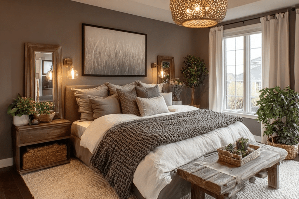 Stilvolle Schlafzimmer-Ideen in Taupe