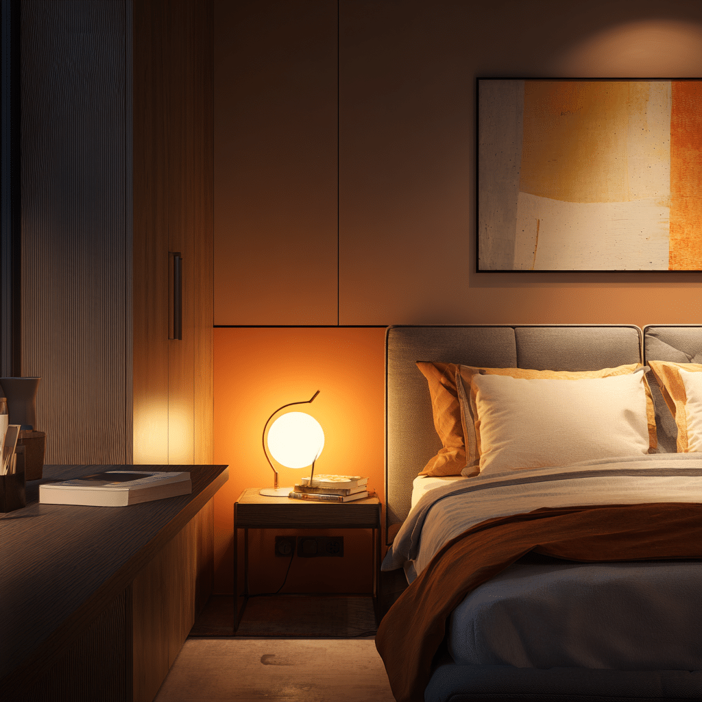 studio apartment zoning using lighting