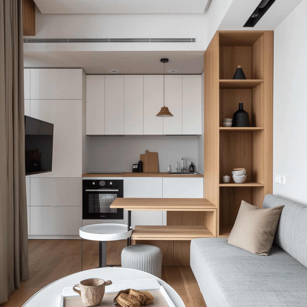 vertical storage for small apartment zoning