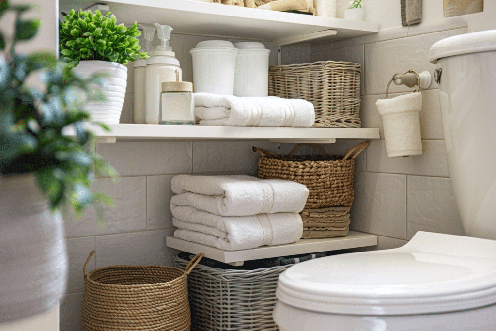 over the toilet storage for tiny bathroom