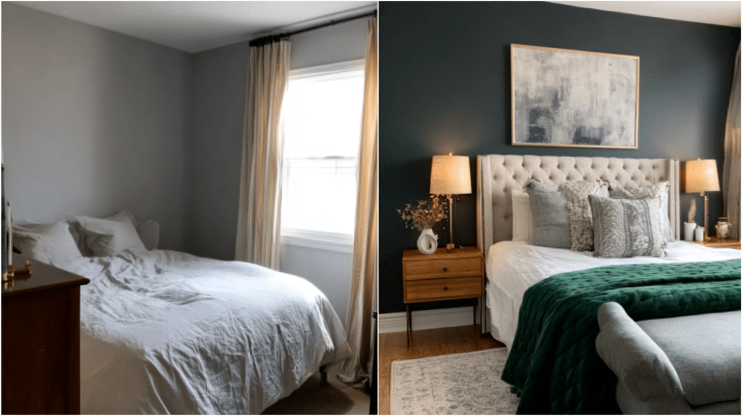 Dark Bedroom to Light Space Before and After