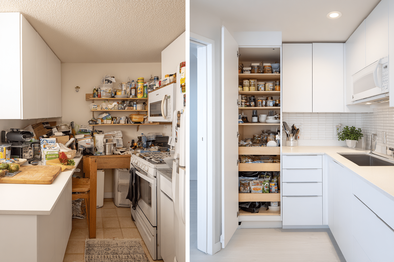 before and after small condo kitchen makeover