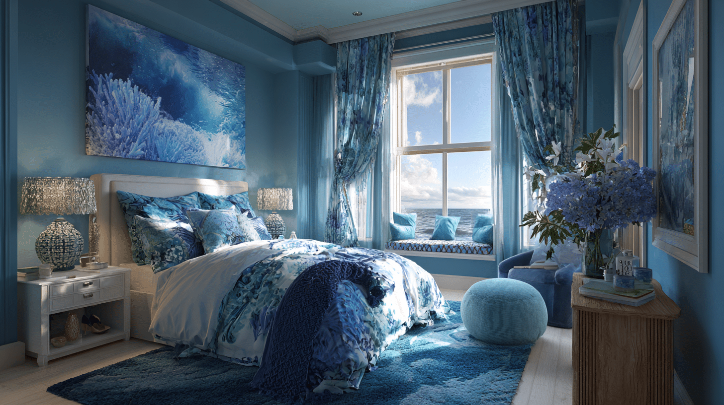 Ocean Vibe Bedroom: Bluish Bedroom for Teenage Girls